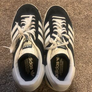 Adidas Men's Black and White Striped Sneakers